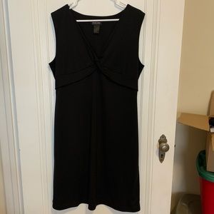 Black twist-front sleeveless dress, size XL